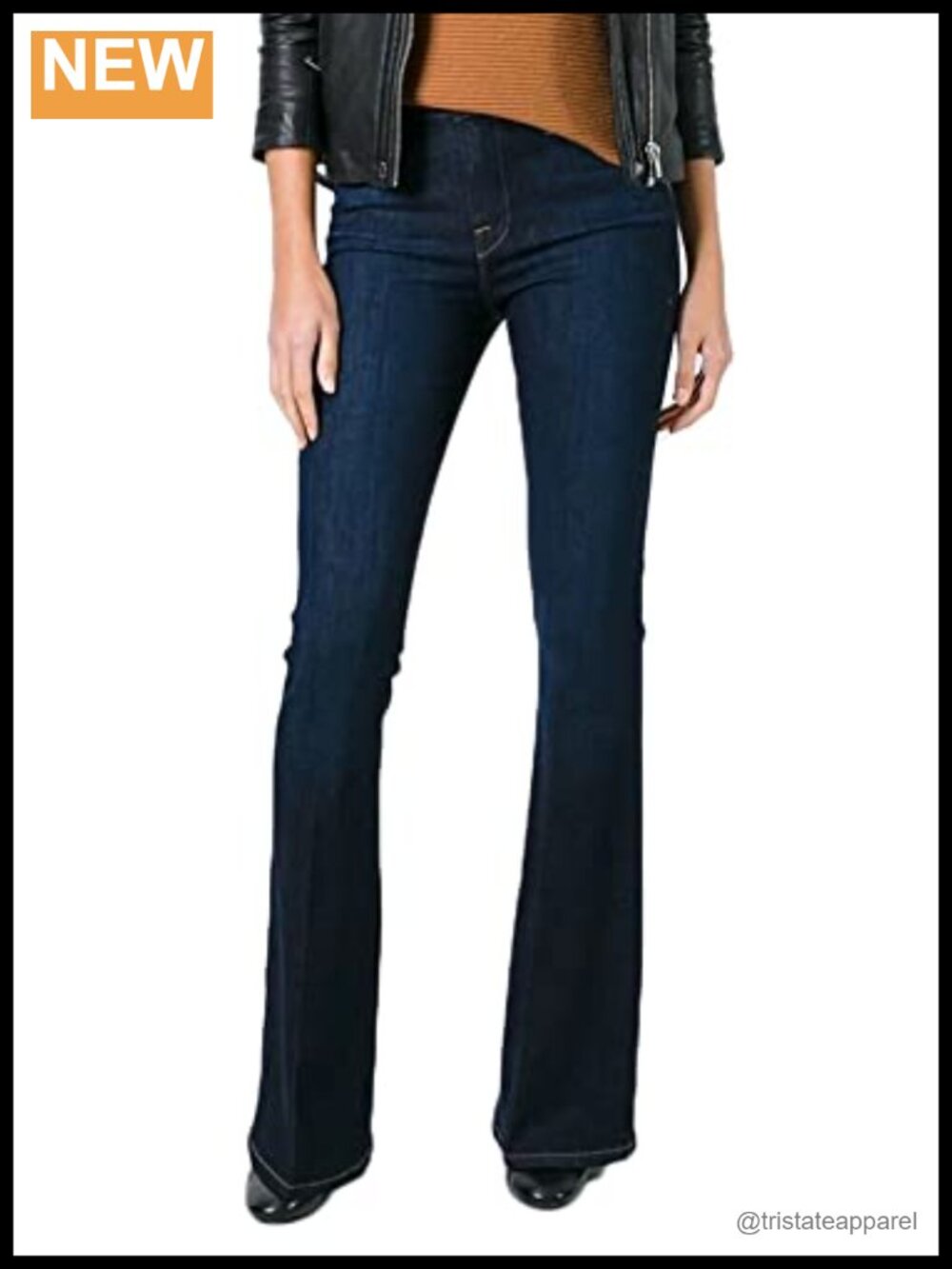 Women's High Waisted Wide Leg Bootcut Flare Bellbottom Jeans Stretch Denim